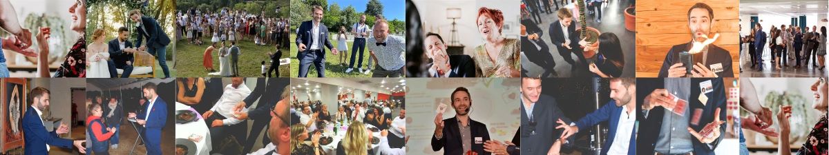 Banniere magie magicien close-up mariage